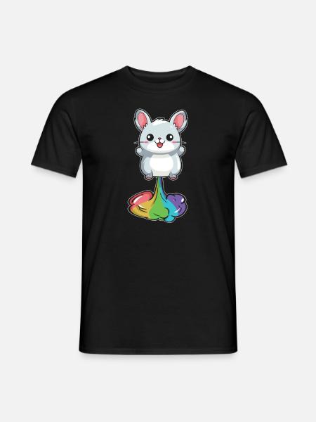 Chinchilla Funny Rainbow Fart - Men's T-Shirt - black