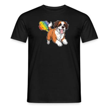 St. Bernard Rainbow Rainbow Fart - Men's T-Shirt - black - Front - AI Model Male 178 light (178cm)