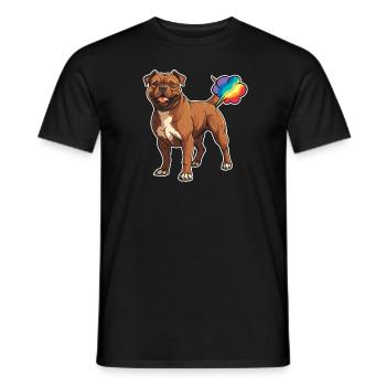 American Bully Cute Rainbow Fart - Men's T-Shirt - black - Front - AI Model Male 178 light (178cm)