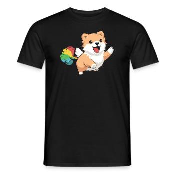 Papillon Funny Rainbow Fart - Men's T-Shirt - black - Front - AI Model Male 178 light (178cm)