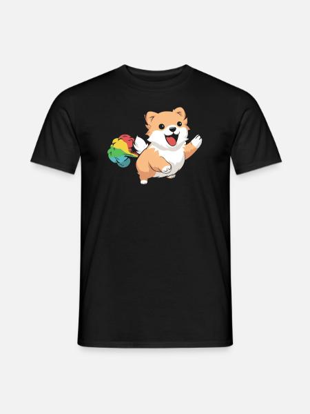 Papillon Funny Rainbow Fart - Men's T-Shirt - black