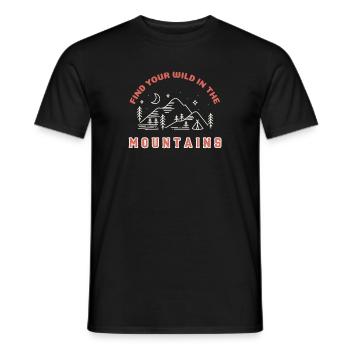 Find your wild in the mountains - Men's T-Shirt - black - Front - AI Model Male 178 light (178cm)