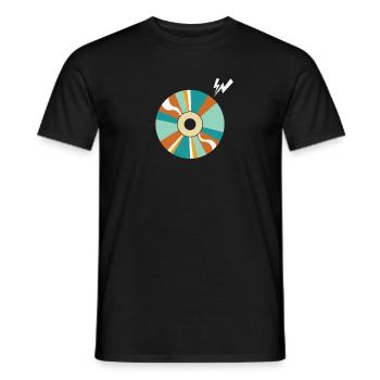CD-Rom Retrospeichermodul Datenträger - Männer T-Shirt - Schwarz - Vorne - AI Model Male 178 light (178cm)
