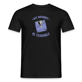 Ma mémoire est terrible module de mémoire de disquette - T-shirt homme - noir - Devant - AI Model Male 178 light (178cm)