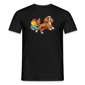 Cocker Spaniel Rainbow Rainbow Fart - Men's T-Shirt - black - Front - AI Model Male 178 light (178cm)