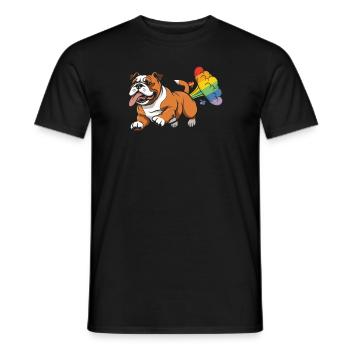 Bulldog Rainbow Rainbow Fart - Men's T-Shirt - black - Front - AI Model Male 178 light (178cm)