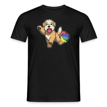 Wheaten Terrier Drôle Rainbow Pet - T-shirt homme - noir - Devant - AI Model Male 178 light (178cm)