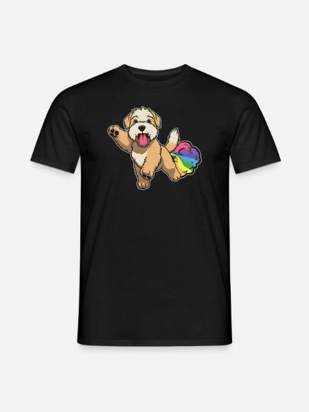 Wheaten Terrier Drôle Rainbow Pet - T-shirt homme - noir