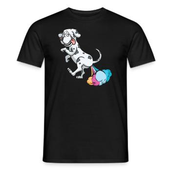 Deutsche Dogge Regenbogenfurz - Männer T-Shirt - Schwarz - Vorne - AI Model Male 178 light (178cm)