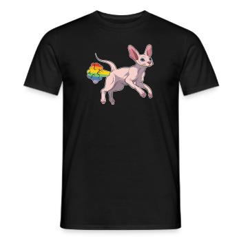 Sphynx Cat Arc-en-ciel Pet arc-en-ciel - T-shirt homme - noir - Devant - AI Model Male 178 light (178cm)
