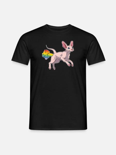 Sphynx Cat Rainbow Rainbow Fart - Men's T-Shirt - black