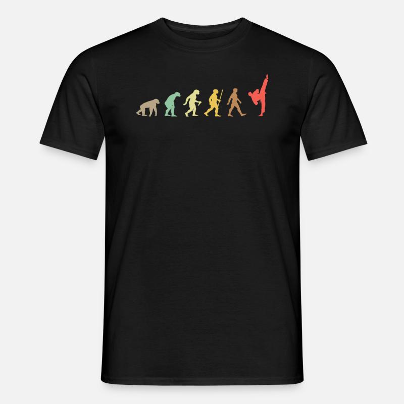 Vintage Taekwondo Retro Kampfkunst Evolution - Männer T-Shirt - Schwarz