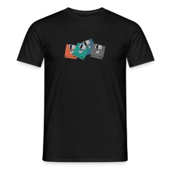 Colorful Floppy Disks Retro Memory Module Disk - Men's T-Shirt - black - Front - AI Model Male 178 light (178cm)