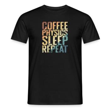 Coffee Physics Sleep Repeat Study - Men's T-Shirt - black - Front - AI Model Male 178 light (178cm)