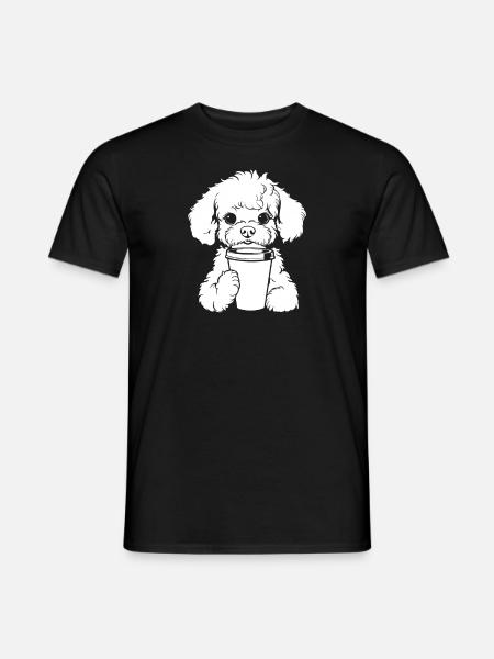 Poodle Coffee - Men's T-Shirt - black