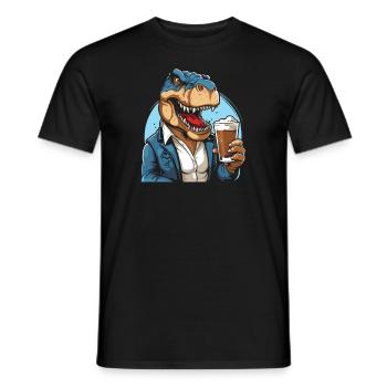 Amateur de bière T Rex - T-shirt homme - noir - Devant - AI Model Male 178 light (178cm)