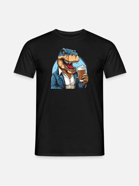 Beer Beer Lover T Rex - Men's T-Shirt - black
