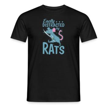 Facilement distrait par les rats et les rongeurs - T-shirt homme - noir - Devant - AI Model Male 178 light (178cm)