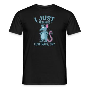 J’adore les rats, d’accord ? Rongeur - T-shirt homme - noir - Devant - AI Model Male 178 light (178cm)