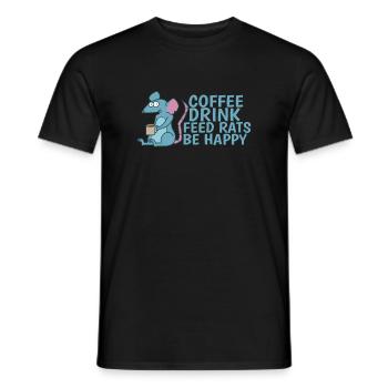 Coffee Drink Feed Rats be Happy Rodent - Men's T-Shirt - black - Front - AI Model Male 178 light (178cm)