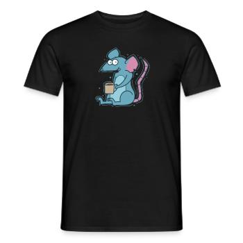 Rat et rongeur de compagnie de café - T-shirt homme - noir - Devant - AI Model Male 178 light (178cm)