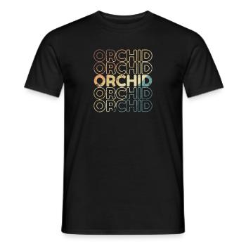 Orchidée Plante Jardin Fleur - T-shirt homme - noir - Devant - AI Model Male 178 light (178cm)