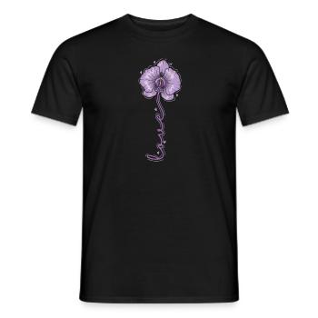 Love Orchid Plant Flower - Men's T-Shirt - black - Front - AI Model Male 178 light (178cm)