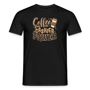 Coffee Gives Me Cashier Power Seller - Men's T-Shirt - black - Front - AI Model Male 178 light (178cm)