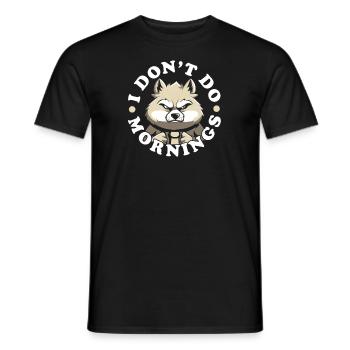 Loup Drôle Je Ne Fais Pas De Matins - T-shirt homme - noir - Devant - AI Model Male 178 light (178cm)