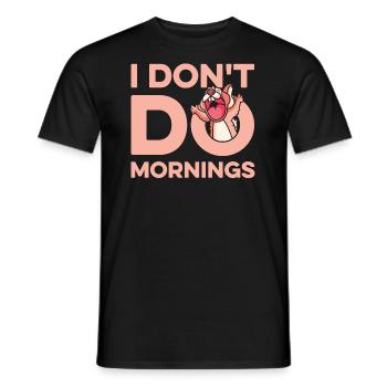 Écureuil Drôle Je ne fais pas les matins - T-shirt homme - noir - Devant - AI Model Male 178 light (178cm)