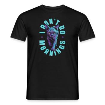 Sphynx Cat Drôle Je Ne Fais Pas De Matins - T-shirt homme - noir - Devant - AI Model Male 178 light (178cm)