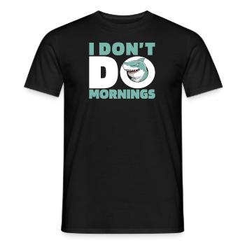 Requin Drôle Je ne fais pas les matins - T-shirt homme - noir - Devant - AI Model Male 178 light (178cm)