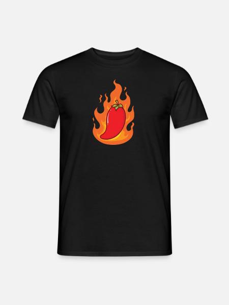 burning chili spice spiciness - Men's T-Shirt - black
