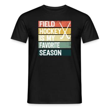 Feldhockey Ist Meine Lieblingssaison Hallenhockey - Männer T-Shirt - Schwarz - Vorne - AI Model Male 178 light (178cm)