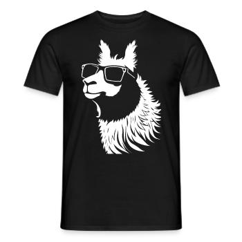 Drôle d’alpaga portant des lunettes de soleil cool alpagas - T-shirt homme - noir - Devant - AI Model Male 178 light (178cm)