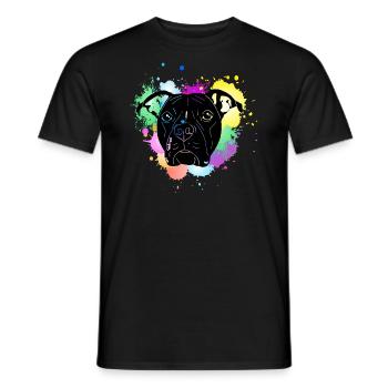 Pitbull Terrier mit Splash - Männer T-Shirt - Schwarz - Vorne - AI Model Male 178 light (178cm)