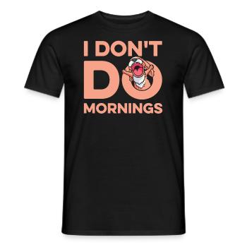 King Charles Cavalier Drôle Je Ne Fais Pas De Matins - T-shirt homme - noir - Devant - AI Model Male 178 light (178cm)