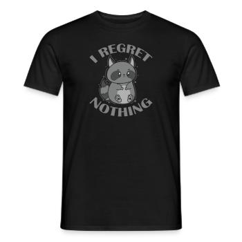 I regret nothing nocturnal raccoon - Men's T-Shirt - black - Front - AI Model Male 178 light (178cm)