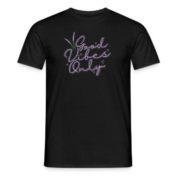 Vibes only Lavender Garden Fragrance Plant - Men's T-Shirt - black - Front - AI Model Male 178 light (178cm)