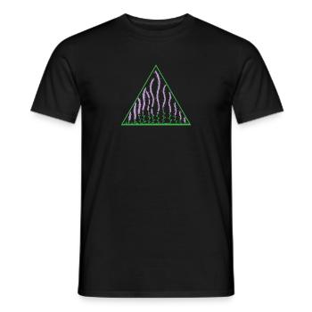 Lavender in Triangle Plant Garden Fragrance - Men's T-Shirt - black - Front - AI Model Male 178 light (178cm)