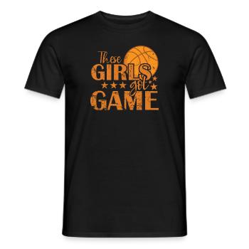 Ces filles ont obtenu le jeu de basket-ball femmes sports - T-shirt homme - noir - Devant - AI Model Male 178 light (178cm)