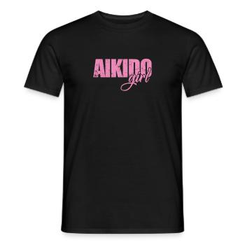 Aikido Girl Martial Arts Training - Men's T-Shirt - black - Front - AI Model Male 178 light (178cm)