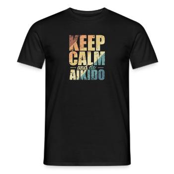 Restez calme et faites de l’Aïkido - T-shirt homme - noir - Devant - AI Model Male 178 light (178cm)