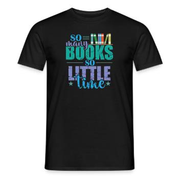 So many Books, so little Time Bookworm - Men's T-Shirt - black - Front - AI Model Male 178 light (178cm)