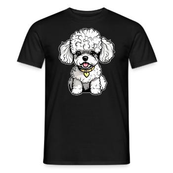 Caniche mignon II - T-shirt homme - noir - Devant - AI Model Male 178 light (178cm)