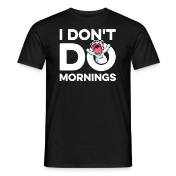 Wheaten Terrier Drôle Je Ne Fais Pas De Matins - T-shirt homme - noir - Devant - AI Model Male 178 light (178cm)