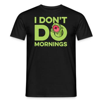 Caméléon Caméléon Drôle Je Ne Fais Pas De Matins - T-shirt homme - noir - Devant - AI Model Male 178 light (178cm)