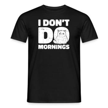 Cat Drôle Je Ne Fais Pas De Matins - T-shirt homme - noir - Devant - AI Model Male 178 light (178cm)