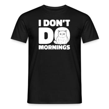 Cat Drôle Je Ne Fais Pas De Matins - T-shirt homme - noir - Devant - AI Model Male 178 light (178cm)