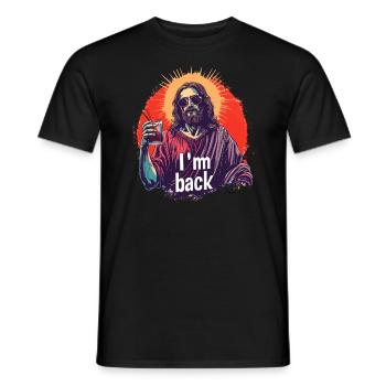 Jesus Christus Ostern I'm Back Party - Männer T-Shirt - Schwarz - Vorne - AI Model Male 178 light (178cm)
